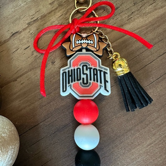 College Game Day THE Ohio State
Tote Purse Beaded Bag Charm Red and White 6" - Picture 2 of 2
